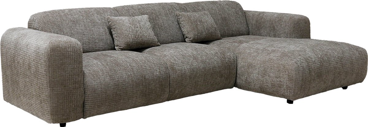 Giga Meubel Chaise Longue Bank Dijon - 3-Zits - Rechts - Taupe