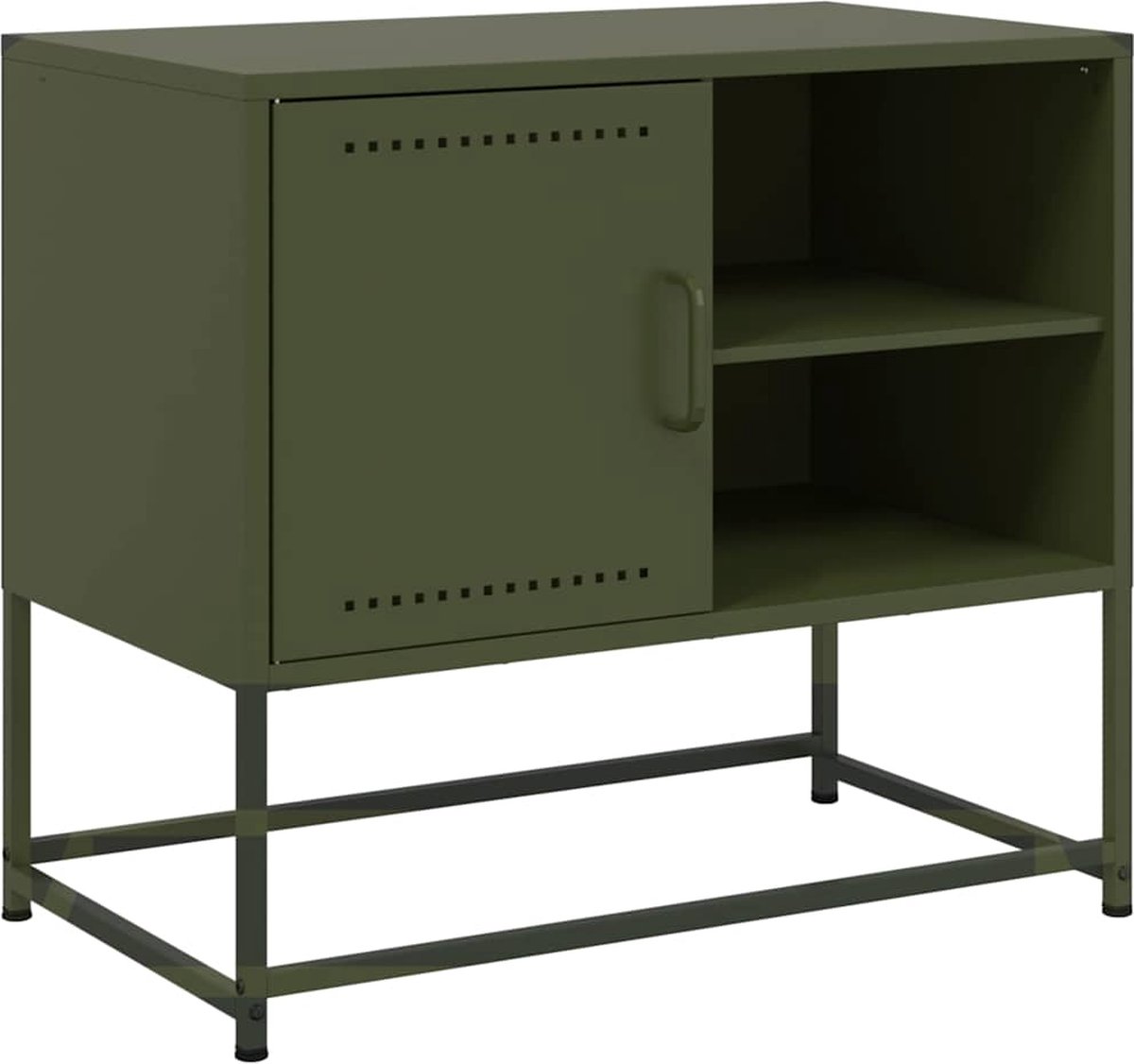 vidaXL - Tv-meubel - 68x39x60,5 - cm - staal - olijfgroen