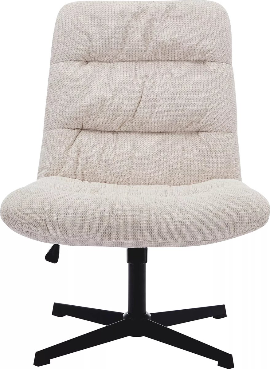 Vente-unique Draaifauteuil van beige gechineerde stof SELENDO