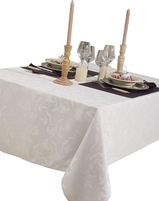 Nappe Table Ovale Nappe Damassée Calitex Ombra - Taupe - Ovale 180x240