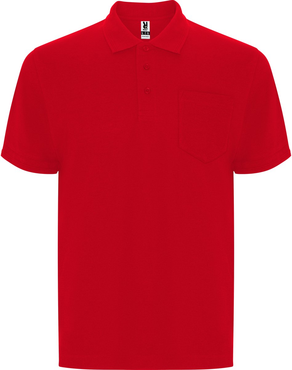 Heren Poloshirt met borstzak model Centauro merk Roly 190 grm maat XXL Rood
