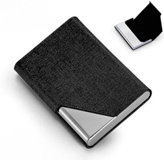 Knaak Visitekaartjes Houder - Aluminium - Zwart - Kantoor - Handig voor Onderweg - 1 Stuk