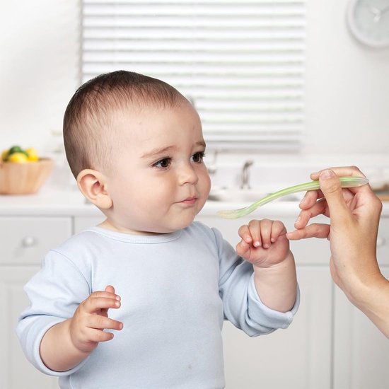 Zachte Tip Baby Lepeltjes - Siliconen Baby Lepels Met Soft Tip - Bestek Lepel - Siliconen - Baby Lepeltjes Bpa Vrij - Babybestek Voor Kinderen En Baby's - Voor Vanaf 1 Maand - Met 4 Opbergvakken - 4 Stuks — afbeelding 5