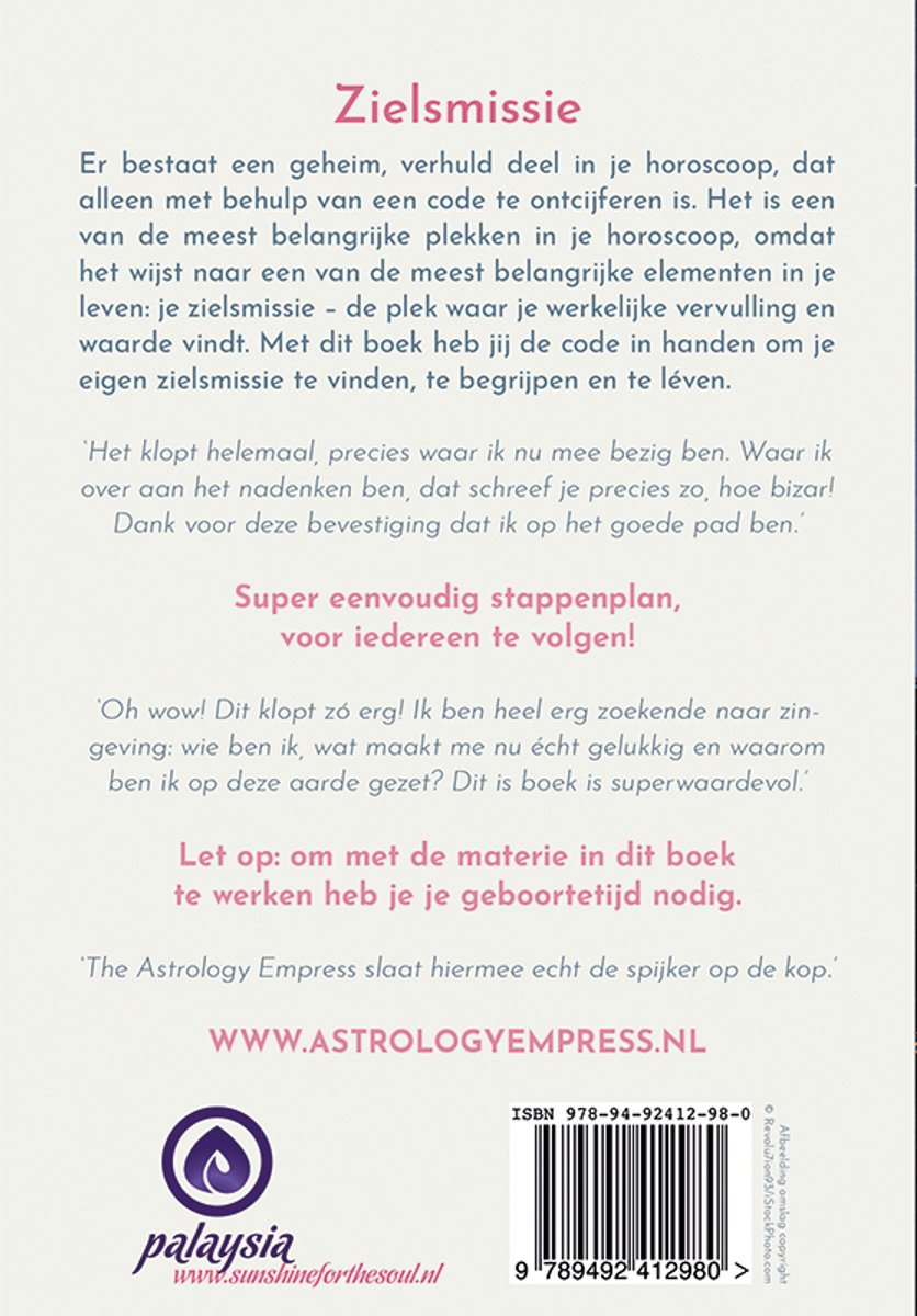 Zielsmissie - back cover