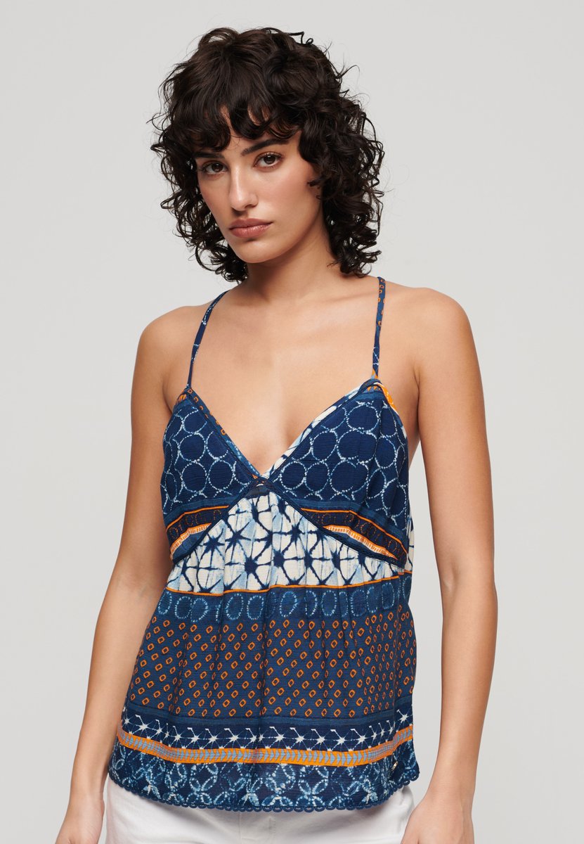 Superdry Geweven camitopje met print Dames Tops Oranje