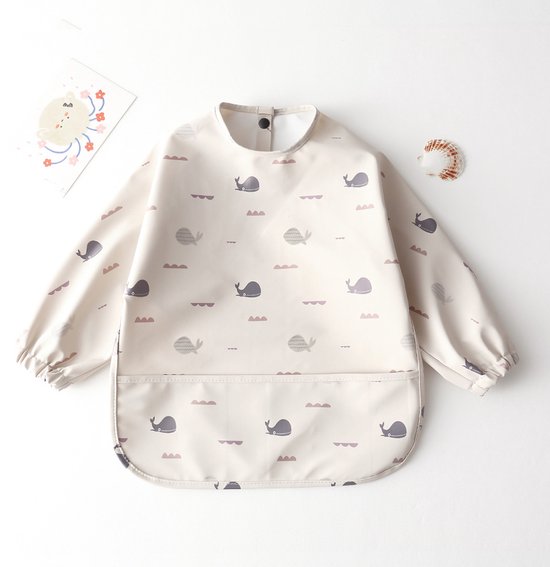 Dutsi - Tablier enfant - Déperlant et ajustable - 6-12 mois - Baleine
