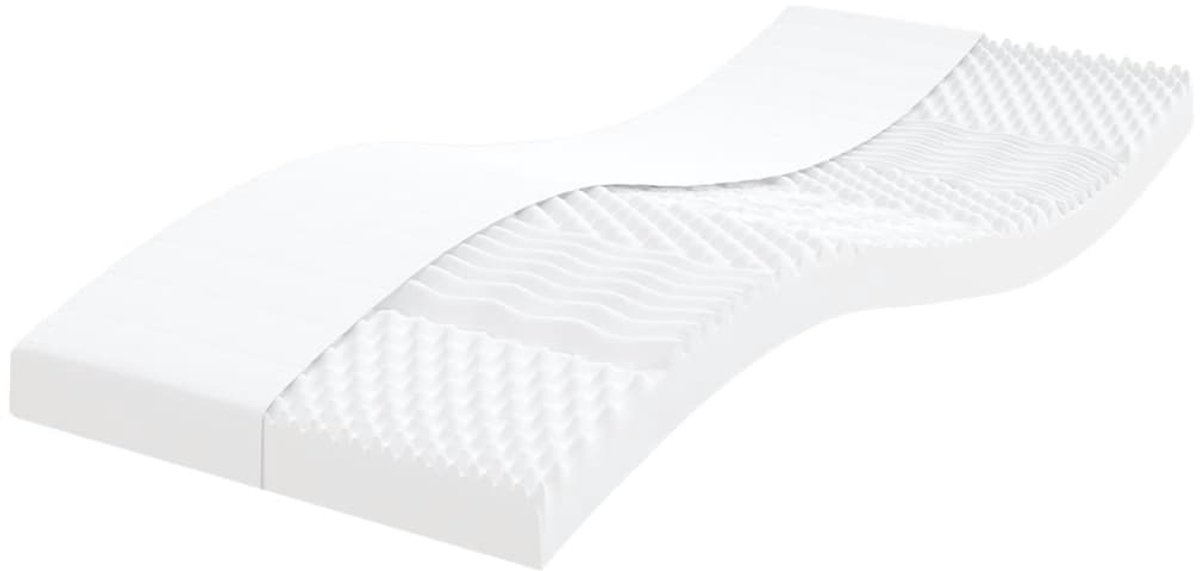 vidaXL Schuimmatras - 7 - zones - hardheid - 20 - ILD - 100x200 - cm - wit