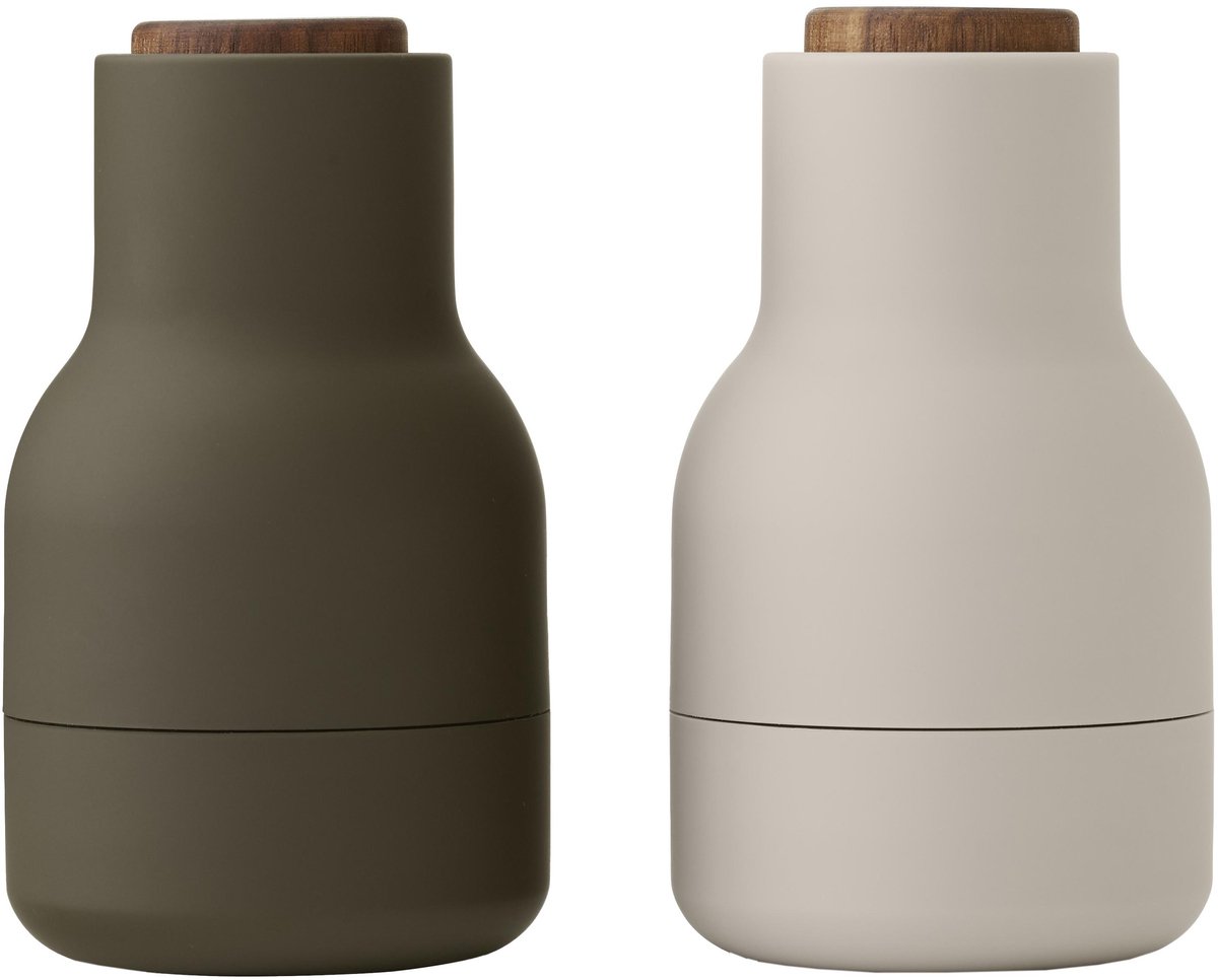 Audo Copenhagen Bottle Grinder Small Peper- En Zoutmolen Set Van 2 Green/Beige