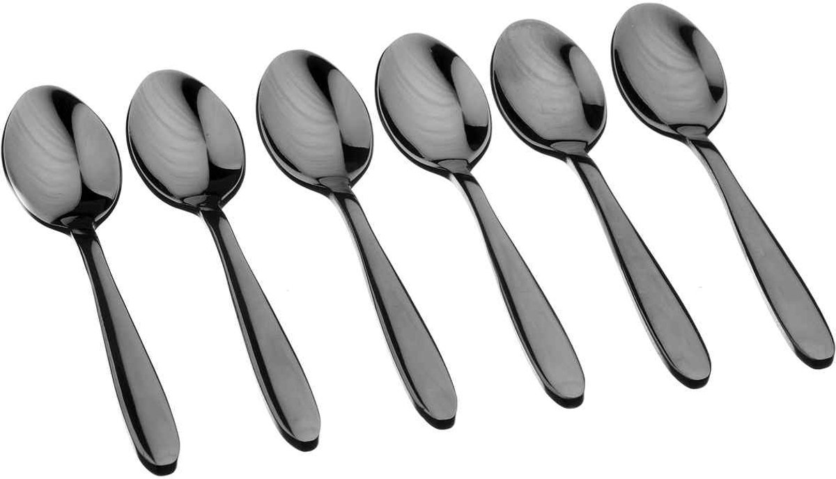 Set van 6 Kleine lepels KAJA - Zwart