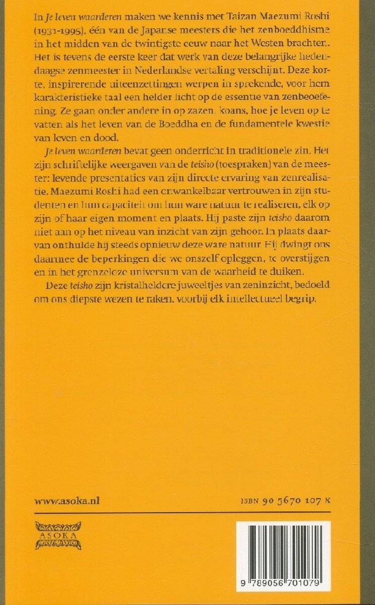 Je leven waarderen - back cover