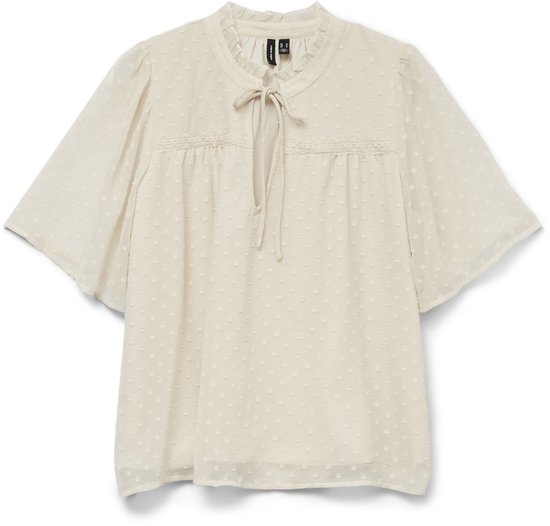 Chemisier Vero Moda Vmleah Ss Top en dentelle Wvn Ga Noos 10325309 Pumice Stone Femme Taille - XL