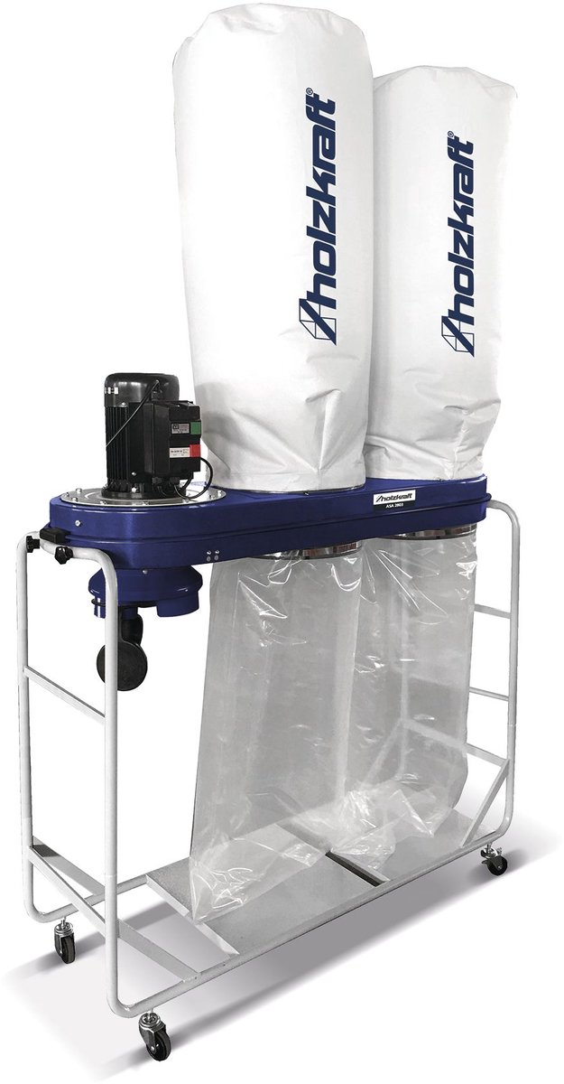 Flexibele mobiele stofafzuiger 2800 m³/h met 180° kantelmotor 400 V Holzkraft ASA2803