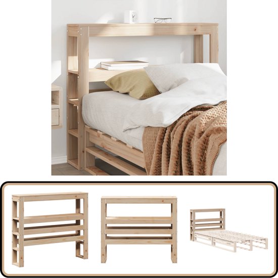 Tête de lit vidaXL 90 cm avec rangement en pin - Tête de lit en bois - Tête de lit avec compartiments - Armoires empilables - Table de chevet