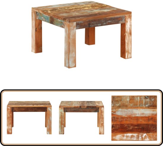 DESIGN DELIGHTS OPIUM TAFEL OOST | 100x60x41cm (BxDxH), gerecycled mahoniehout | bijzettafel, massieve woonkamertafel | Kleur: 02 lichtbruin
