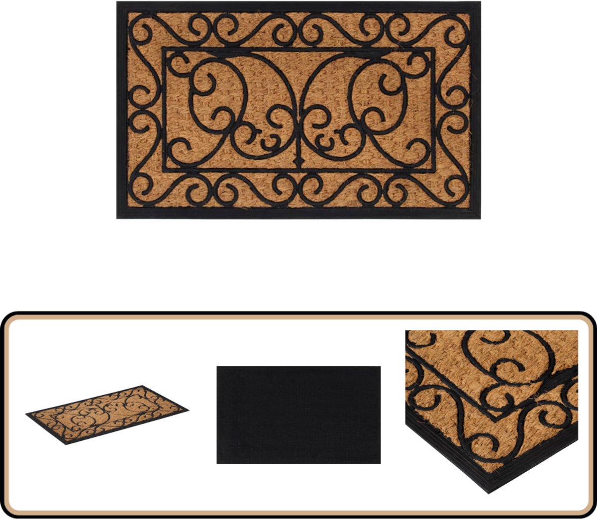 vidaXL Deurmat 45x75 cm - Rubber & Kokosvezel Deurklink - Deurmat - Vloermat - Entree - Rubber