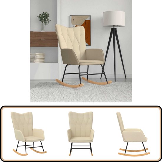 VidaXL Schommelstoel Cr me Comfortabel Design Schommelstoel vidaxl-schommelstoel-cr-me-comfortabel-design-schommelstoel