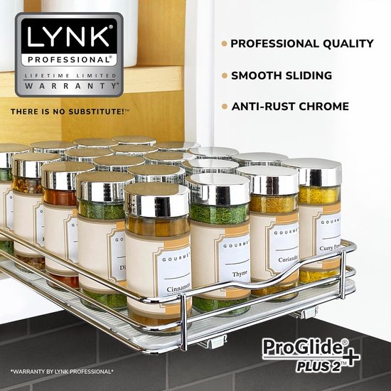 Lynk Professioneel 430421DS kruidenrek, boven Spice Recks - 2-laags 4-1/4 Double Slide Out