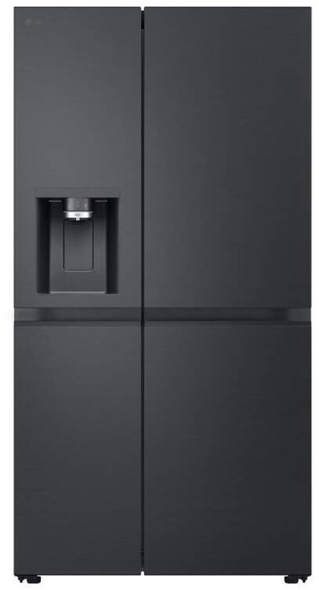 LG GSLE91EVAC, Vrijstaand, Amerikaanse deur, Zwart, LED, Op de deur, Glas