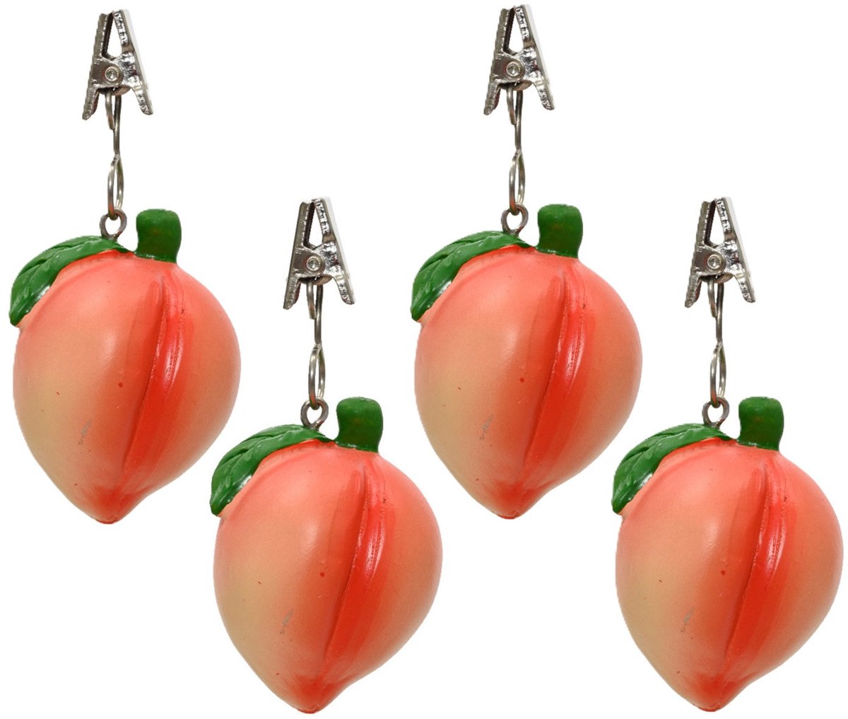 Decoris Tafelkleedgewichten - fruit perzik - 8x - tafelkleed/tafelzeil - Tropische Hawaii thema - Versiering/feestartikelen