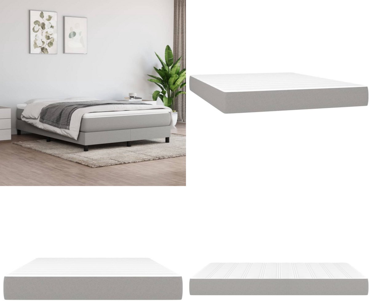vidaXL Pocketveringmatras 140x200x20 cm stof lichtgrijs - Pocketveringmatras - Pocketveringmatrassen - Matras - Pocketvering Matras