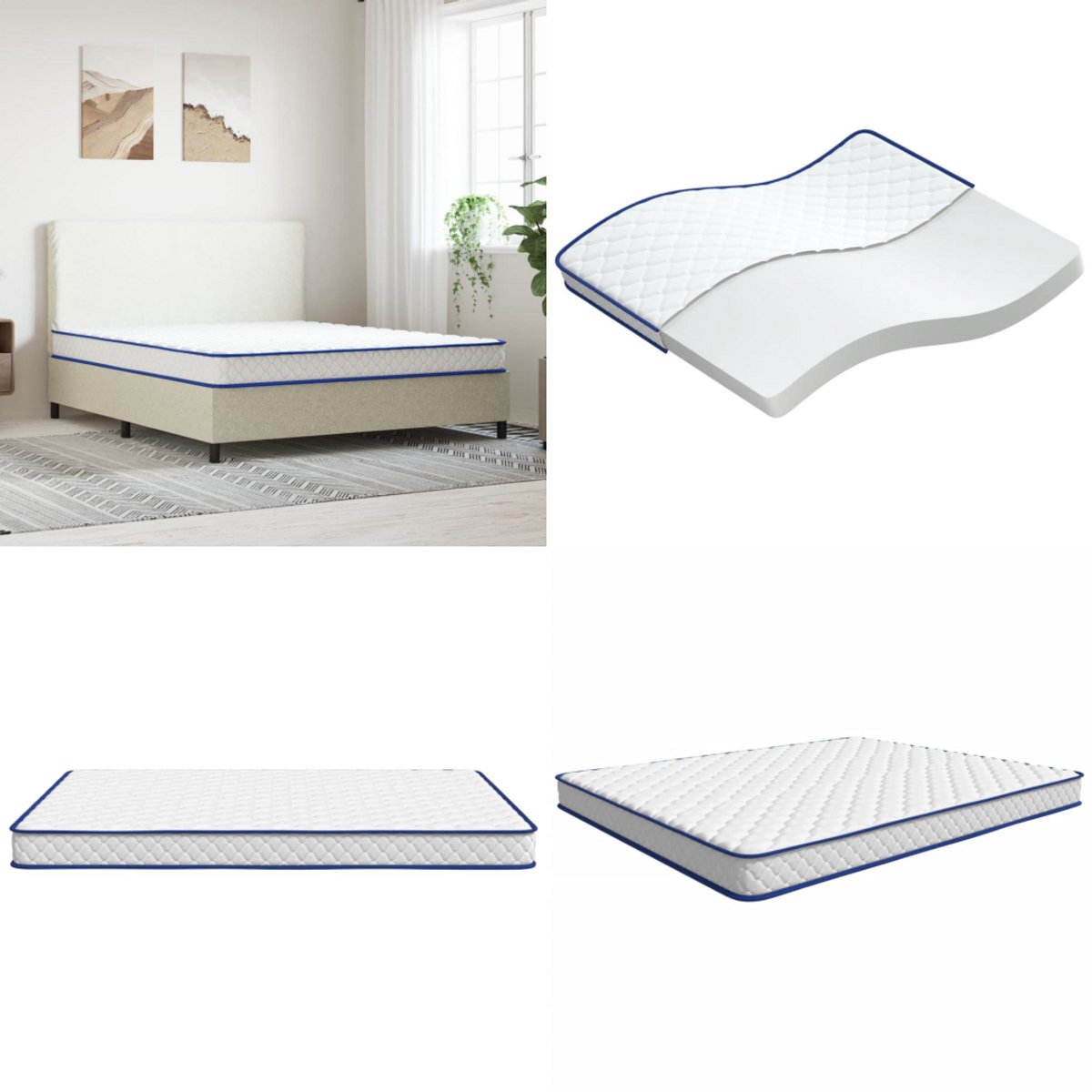 vidaXL Matras 200x160x17 cm traagschuim - Traagschuimmatras - Traagschuimmatrassen - Traagschuim Matras - Traagschuim Matrassen