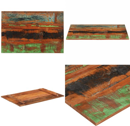 vidaXL Plateau de table rectangulaire 15-16 mm 60x90 cm Bois massif recyclé - Plateau de table - Dessus de table - Plateau de table de remplacement - Plateaux de Dessus de table de remplacement