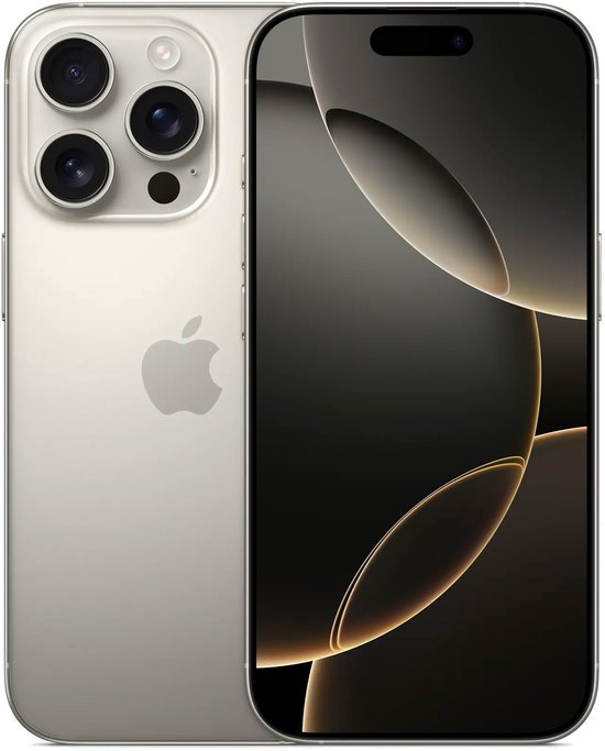 Apple iPhone 16 Pro 512GB Natural Titanium smartphone 48MP camera A18-chip lange batterijduur Ceramics Shield