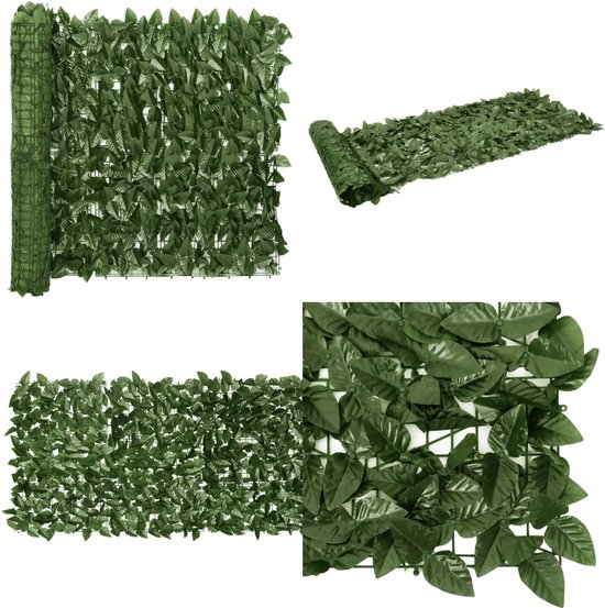 vidaXL Balkonscherm - Plantpatroon - 500x75 cm - Groen