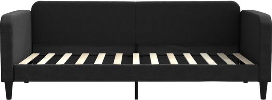 Canapé-lit The Living Store 90x200 cm tissu noir - Canapé-lit - Canapé-lit - Lit double - Lit de repos - Canapé-lit noir