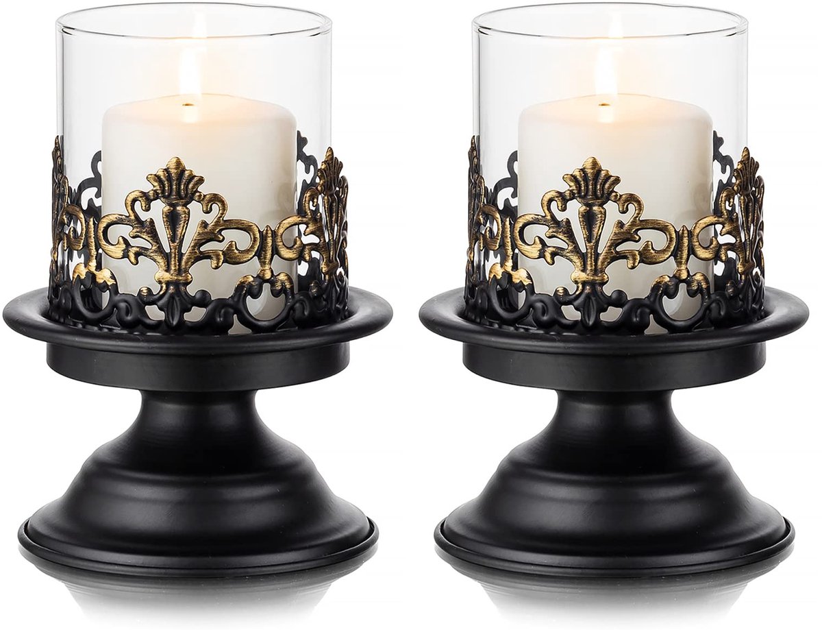 Unyqoos ® Elegant Vintage Metalen Kandelaar Set voor Diverse Gelegenheden en Decoraties
