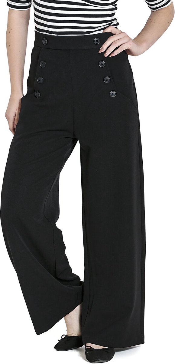 Hell Bunny Carlie Swing Trousers Dames Stoffen broek - zwart - XL