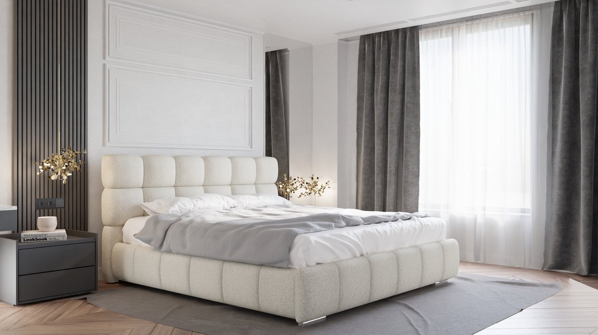 Tweepersoonsbed Bliss 180 x 200 cm met opbergruimte, lattenbodem en Pocketveringmatras H3 (19 cm hoog)