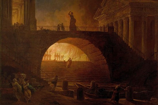 Hubert Robert - Fire of Rome - De brand van Rome (1771) - 2:3 | bol