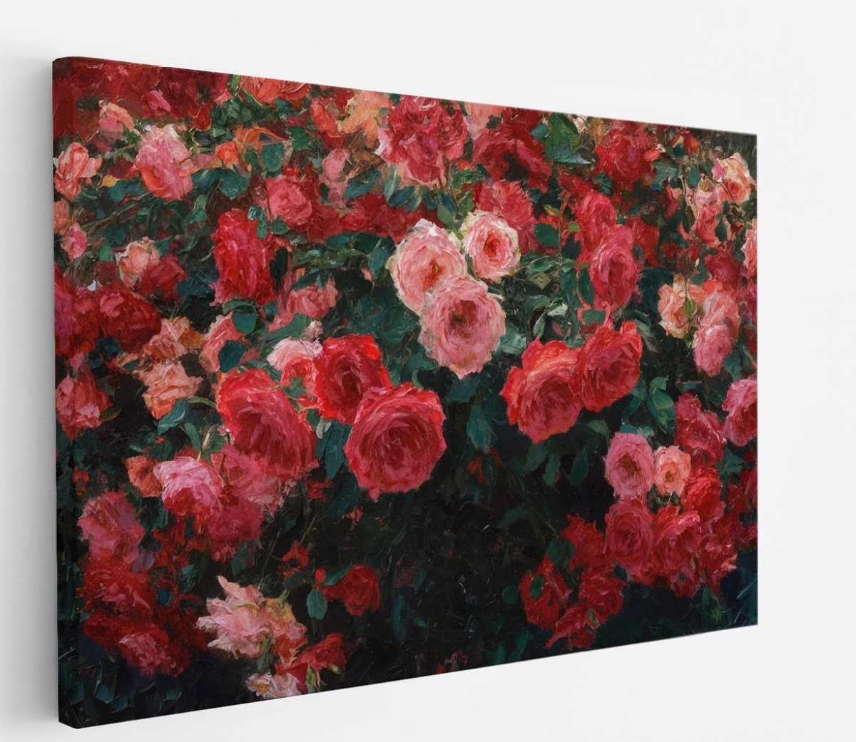 Saammp Canvas Schilderij - Abstracte Rozen in Tuin - Bloemen - Abstract - 50x40 - Foto op canvas - Wanddecoratie - Muurdecoratie Woonkamer - Kantoor Decoratie Multicolor