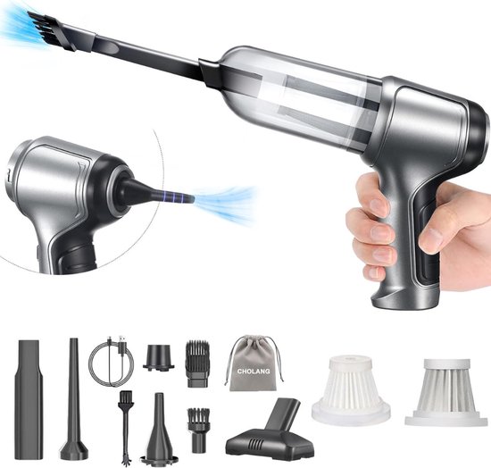 DailySupplies® Draadloze Handstofzuiger Zilver 20min Gebruik - DailySupplies® - €79,95