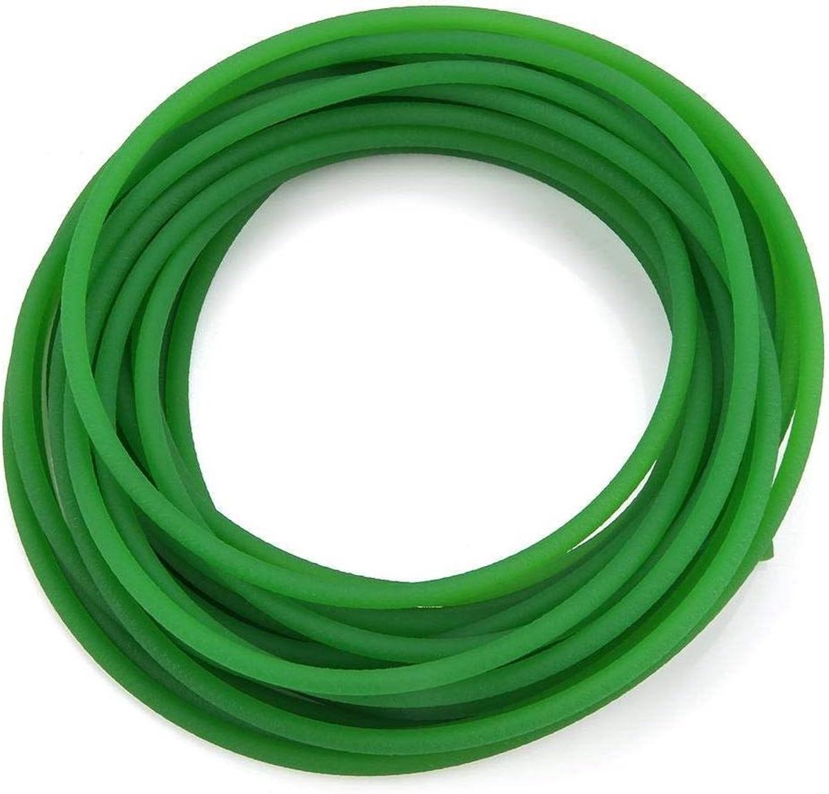 Ronde riem PU polyurethaan OD 5 mm glanzend 10 m - ruw oppervlak groen
