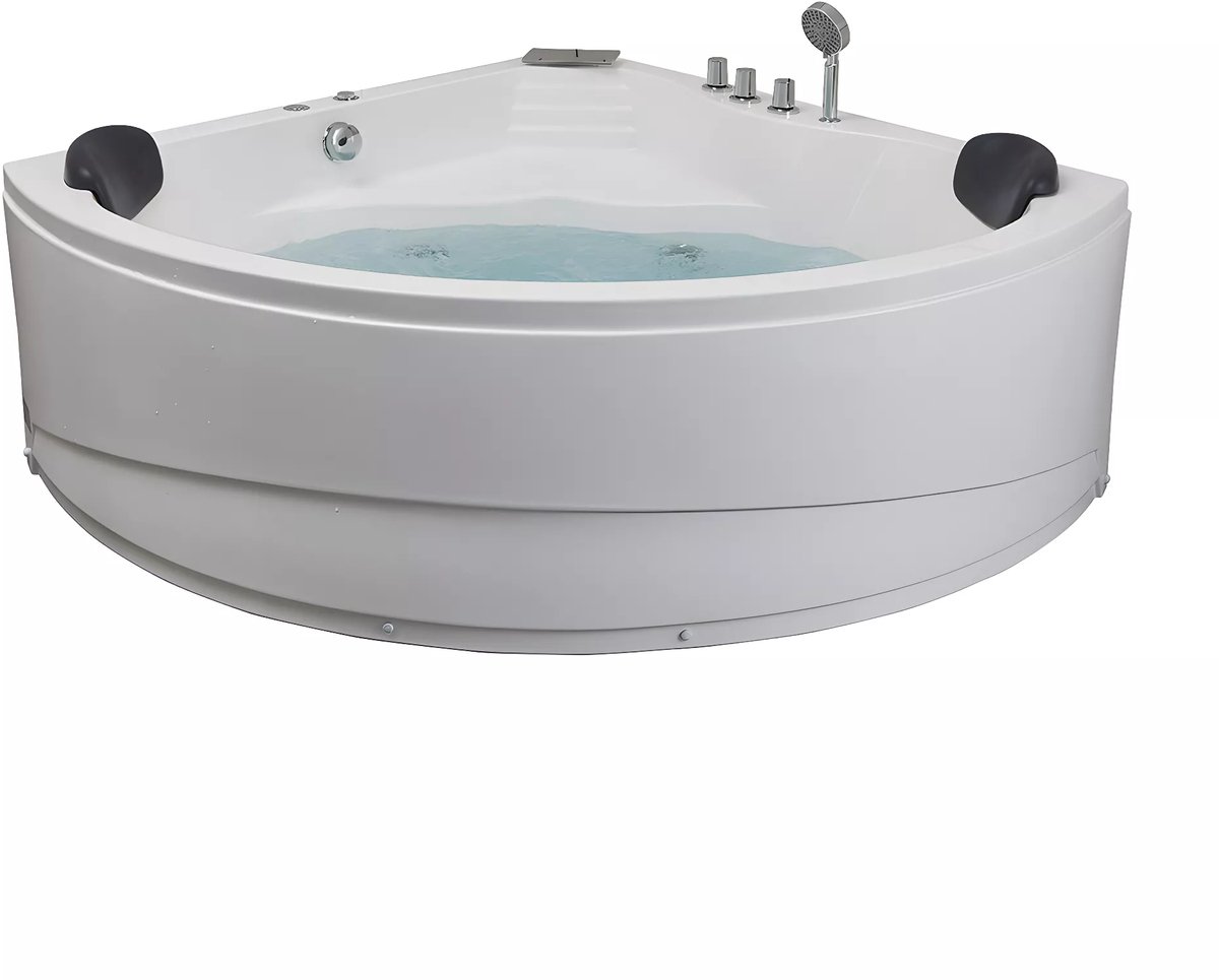 Vente-unique Hoekmassagebad met watervalsysteem AGLENA - 2 personen - 350 L - 150 x 150 x 60 cm