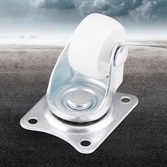 2 Inch Zwarte Zwenkwielen Pp Materiaal Draaibare Zijrem L Plaat Industriële Bure