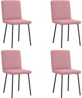 vidaXL - Chaises de salle à manger - 4 - pcs - velours - rose