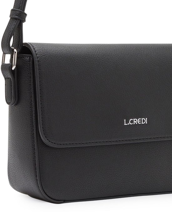 L.CREDI Sac à épaule bandoulière Sac à épaule Olga Flapbag Black Noir