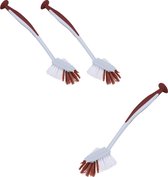 3 Pièces Brosses à Vaisselle avec Ventouse, 26×3,5cm récurer De Cuisine avec Base à Ventouse, Poils Brosses De Nettoyage pour Casseroles per Assiettes, Casseroles, Revêtements Muraux Carrelés