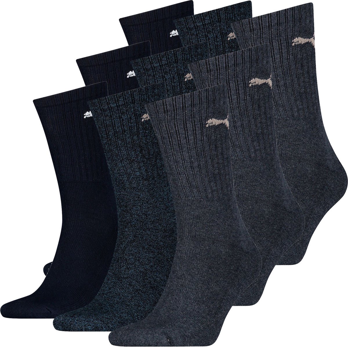 SOKKEN 9 paar Puma sportsokken tennissokken 49 Unisex voor hem en haar Marineblauw