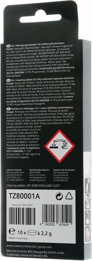 Siemens TZ80001N - EQ. Série - Tablettes de nettoyage