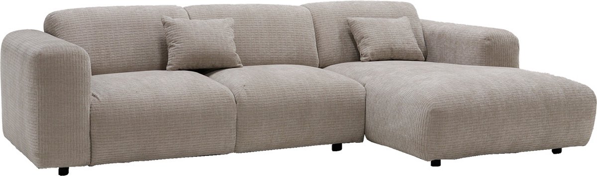 Giga Meubel Chaise Longue Bank Dijon - 3-Zits - Rechts - Beige