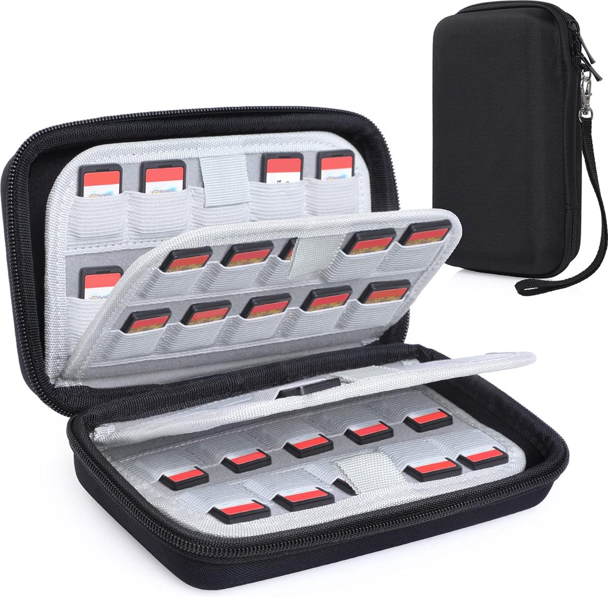 YONO Game Card Case geschikt voor Nintendo Switch - 80 Slots - Spellen Opbergen Hoes - Zwart