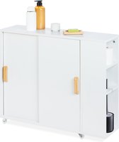 SoBuy BZR99-N Badkamerkast met 2 Lades en 1 Open Compartiment, Smal Badkamerkastje, Lage Kast, Ladenkast