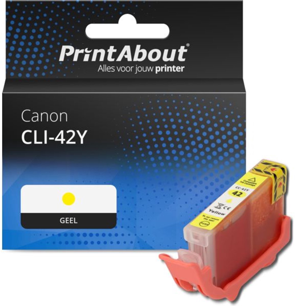 PrintAbout huismerk Inktcartridge CLI-42Y Geel geschikt voor Canon