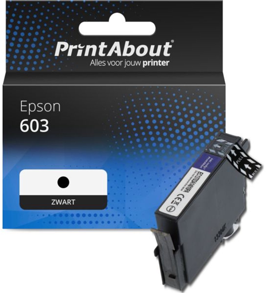 PrintAbout huismerk Inktcartridge 603 (C13T03U14010) Zwart geschikt voor Epson