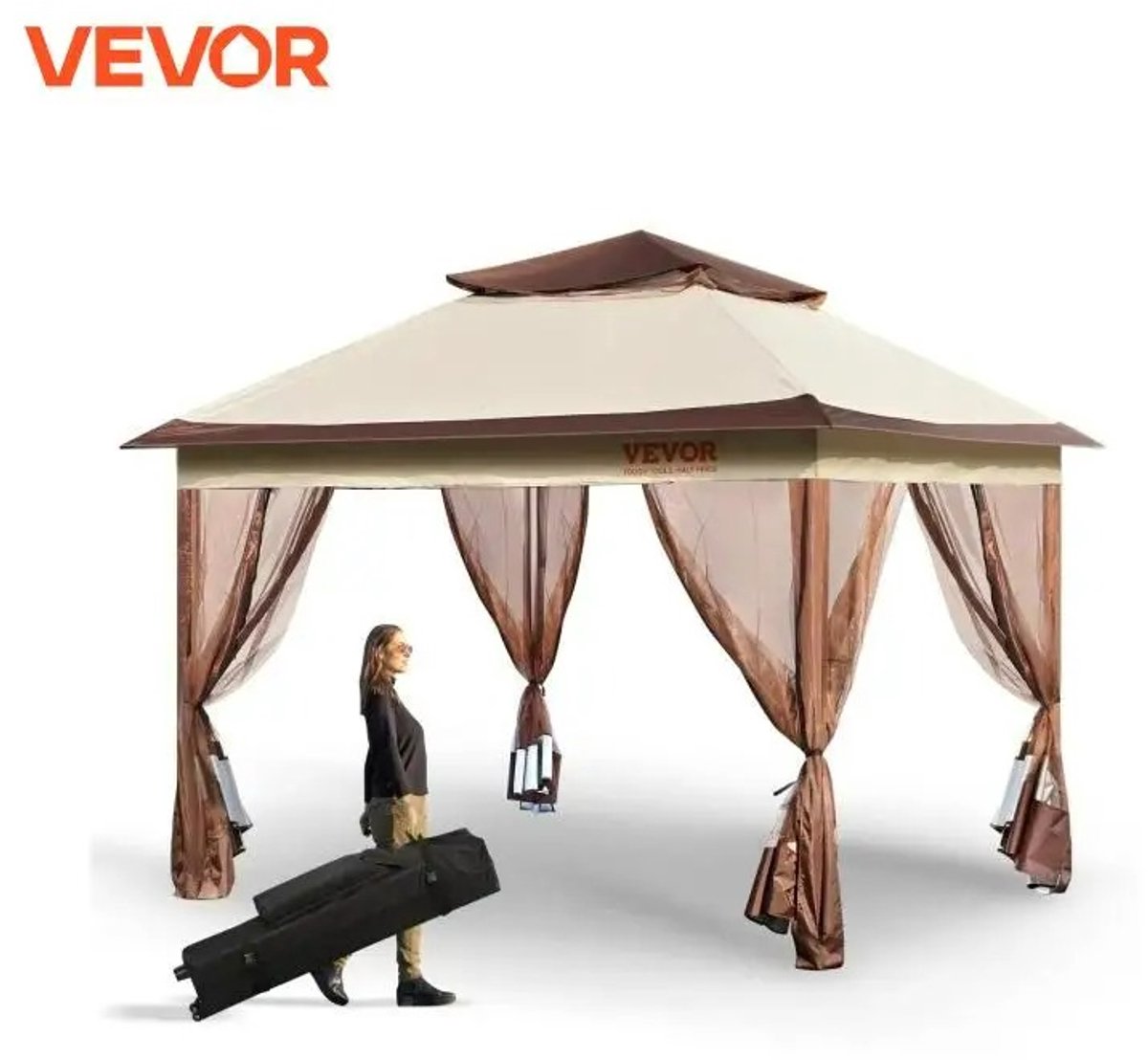 Jurrys Tuinhuis - Opzetbaar - Waterdicht - Draagbaar - Tent - 354cm x 393cm - Luifel - Feesttent