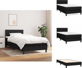 vidaXL - Boxspring - met - matras - stof - zwart - 90x190 - cm